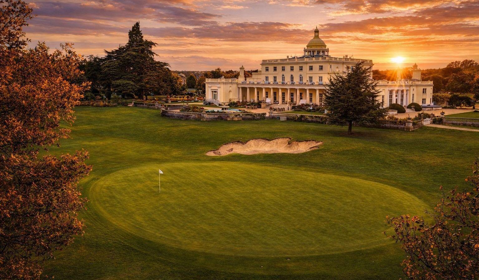 Stoke Park at sunset in autumn